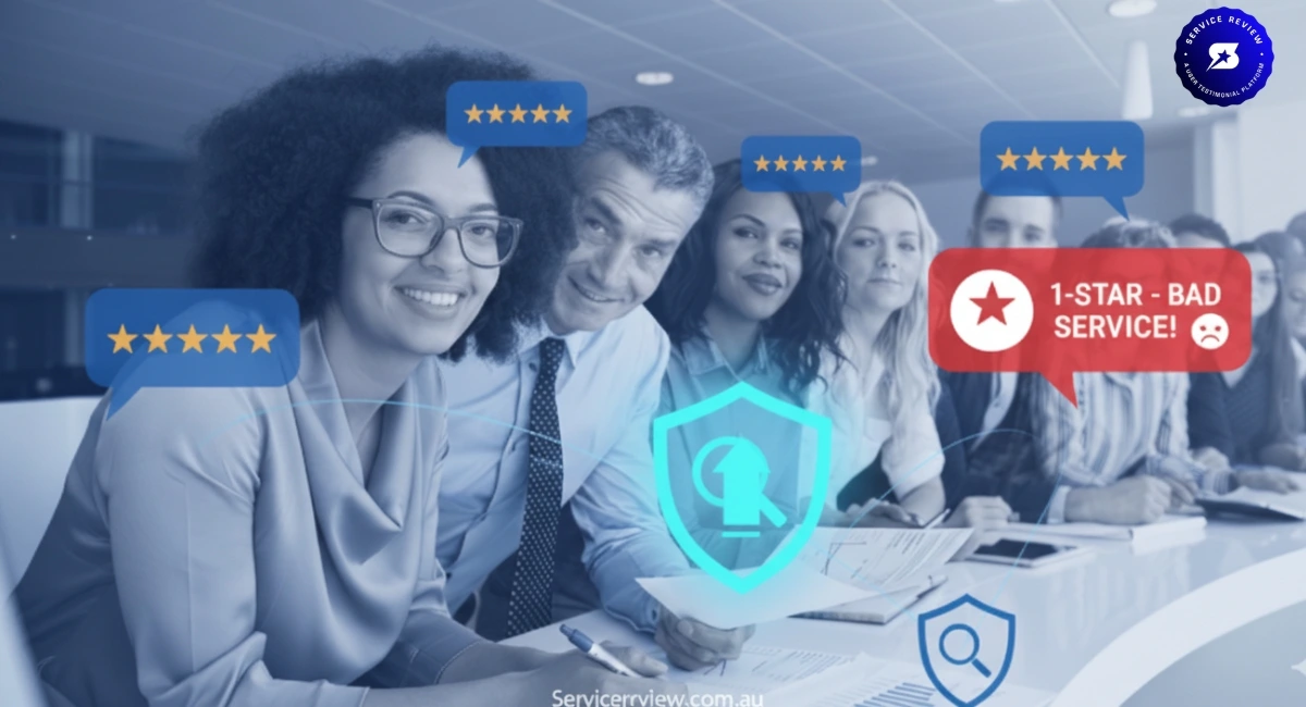 The power of customer reviews shows star ratings and feedback to avoid hiring the wrong business.